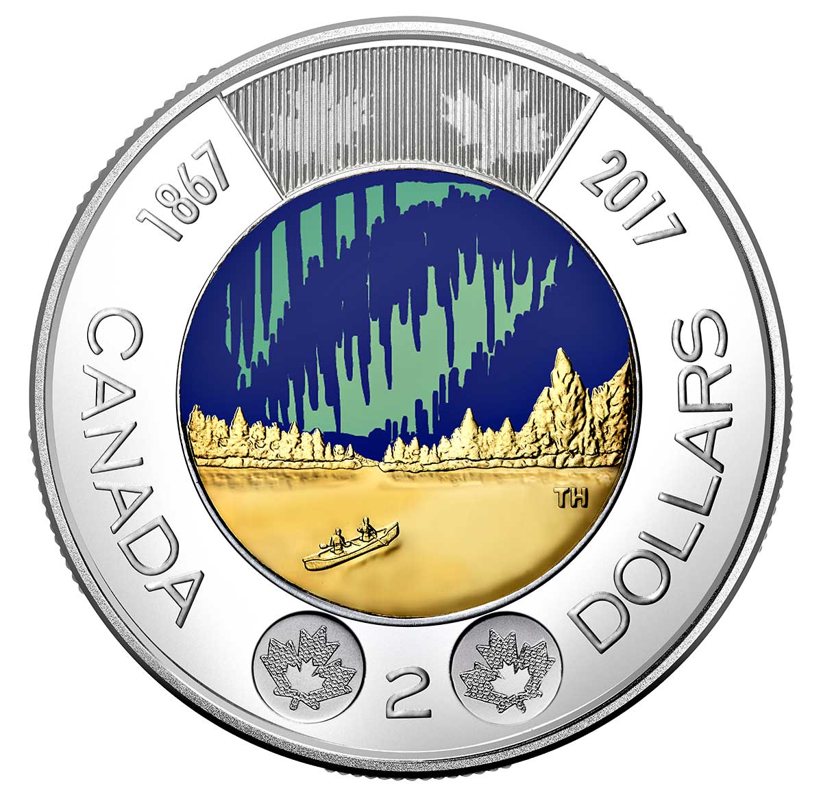 2 DOLLARS 2 DOLLARS 2017 CANADA 150 COLOR BRILLANT INCIRCULE BU 