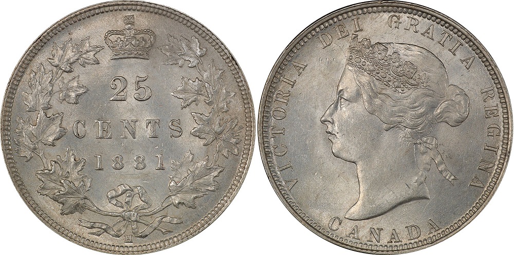 25 CENTS - 25 CENTS 1881 - PIÈCES DU CANADA 1881