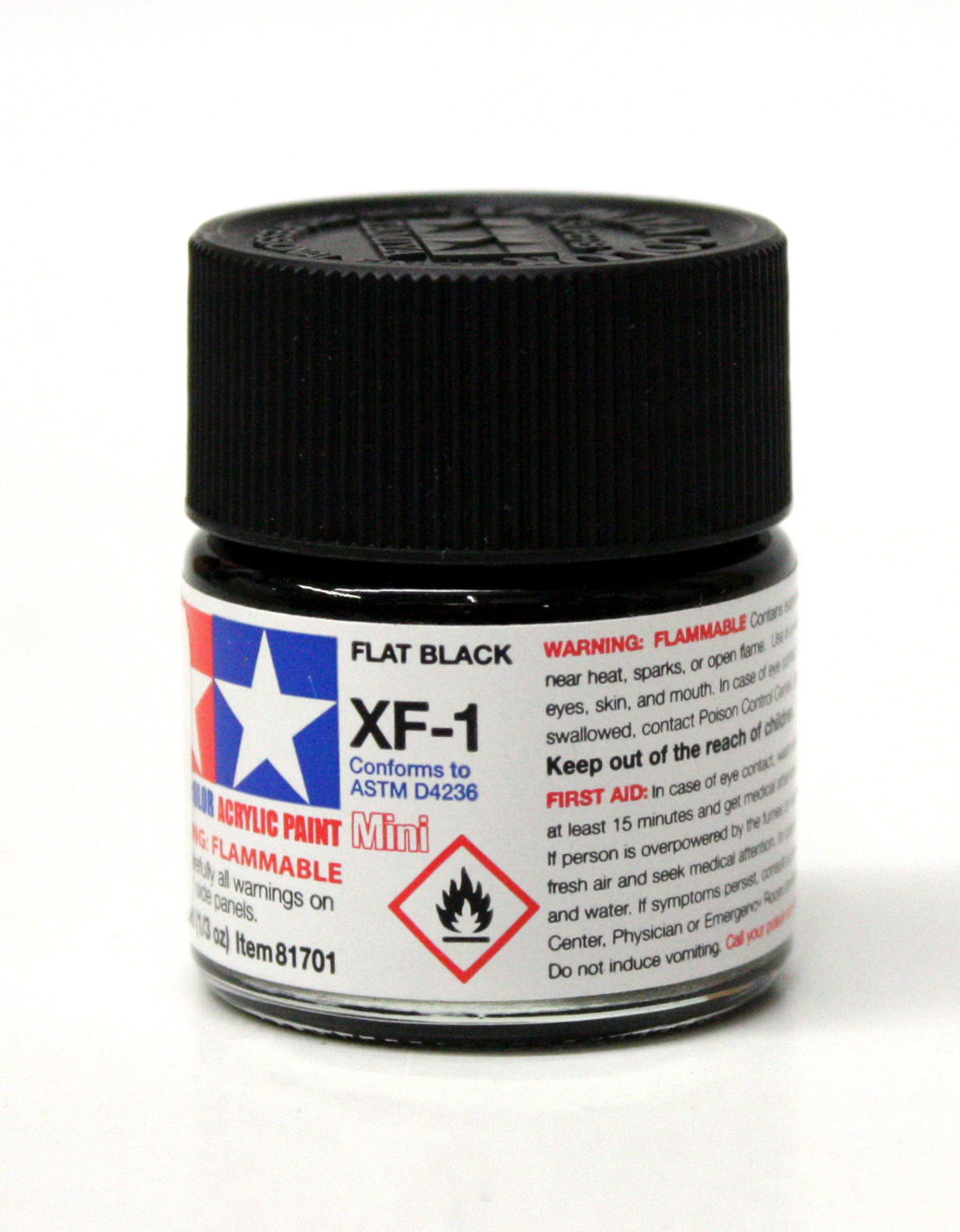  PEINTURE  ACRYLIQUE  NOIR  MAT 10 ML XF 1 ACCESSOIRES 