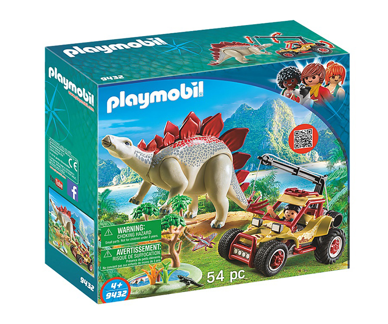 PLAYMOBIL 9432 - Dinos - Explorateur Avec Véhicule et Stégosaure