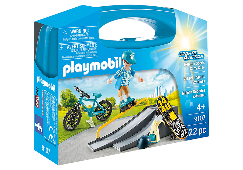 playmobil # 9107 - valisette sports extremes (22 pièces)