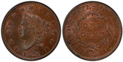 1 CENT -  1 CENT 1820,20-SUR-19 -  1820 UNITED STATES COINS