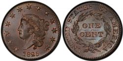 1 CENT -  1 CENT 1825 (AU) -  1825 UNITED STATES COINS