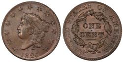 1 CENT -  1 CENT 1826, 6-SUR-5 -  1826 UNITED STATES COINS