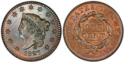 1 CENT -  1 CENT 1827 (EF) -  1827 UNITED STATES COINS