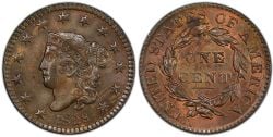 1 CENT -  1 CENT 1828, DATE PETITE & LARGE -  1828 UNITED STATES COINS