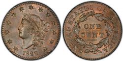 1 CENT -  1 CENT 1829, GRANDES LETTRES (EF) -  1829 UNITED STATES COINS