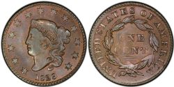 1 CENT -  1 CENT 1829, LETTRES MEDIUM -  1829 UNITED STATES COINS