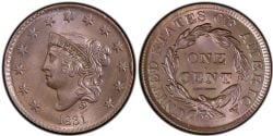 1 CENT -  1 CENT 1831, LETTRES MEDIUM (EF) -  1831 UNITED STATES COINS