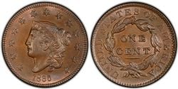 1 CENT -  1 CENT 1835, GRAND-8 -  1835 UNITED STATES COINS