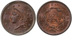 1 CENT -  1 CENT 1839, TÊTE RIDICULE (AG) -  1839 UNITED STATES COINS