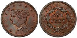 1 CENT -  1 CENT 1841 (AG) -  PIÈCES DES ÉTATS-UNIS 1841