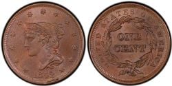 1 CENT -  1 CENT 1842, GRANDE DATE (AG) -  PIÈCES DES ÉTATS-UNIS 1842