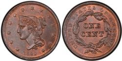 1 CENT -  1 CENT 1842, PETITE DATE (EF) -  PIÈCES DES ÉTATS-UNIS 1842