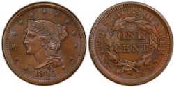 1 CENT -  1 CENT 1845 (AG) -  PIÈCES DES ÉTATS-UNIS 1845