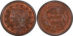 1 CENT -  1 CENT 1846, MOYENNE DATE (AG) -  PIÈCES DES ÉTATS-UNIS 1846