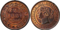 1 CENT -  1 CENT 1858 DOUBLE 5 -  1858 CANADIAN COINS