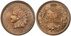 1 CENT -  1 CENT 1860, BUSTE POINTU -  1860 UNITED STATES COINS