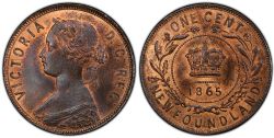 1 CENT -  1 CENT 1865 -  1865 NEWFOUNFLAND COINS