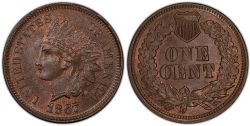 1 CENT -  1 CENT 1867, 67-SUR-67 -  1867 UNITED STATES COINS