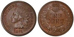 1 CENT -  1 CENT 1871 -  1871 UNITED STATES COINS