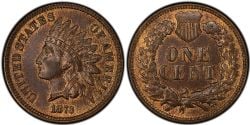 1 CENT -  1 CENT 1873, 3-FERMÉ -  1873 UNITED STATES COINS