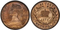1 CENT -  1 CENT 1876 -  1876 NEWFOUNFLAND COINS