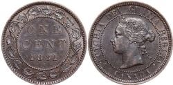 1 CENT -  1 CENT 1881 H - AVERS 1A/1 (AU) -  1881 CANADIAN COINS