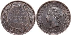 1 CENT -  1 CENT 1881 H - AVERS 1A/1 (MS-60) -  1881 CANADIAN COINS