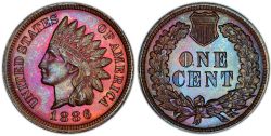 1 CENT -  1 CENT 1886, VARIÉTÉ 2 -  1886 UNITED STATES COINS