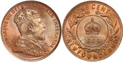 1 CENT -  1 CENT 1909 (VF) -  1909 NEWFOUNFLAND COINS