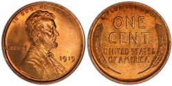 1 CENT -  1 CENT 1919 -  PIÈCES DES ÉTATS-UNIS 1919