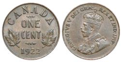 1 CENT -  1 CENT 1922 -  PIÈCES DU CANADA 1922