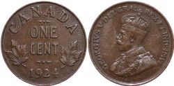 1 CENT -  1 CENT 1924 -  PIÈCES DU CANADA 1924