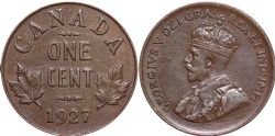 1 CENT -  1 CENT 1927 -  PIÈCES DU CANADA 1927