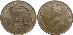 1 CENT -  1 CENT 1930 -  PIÈCES DU CANADA 1930