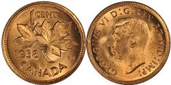 1 CENT -  1 CENT 1938 -  1938 CANADIAN COINS