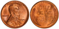 1 CENT -  1 CENT 1945-S -  PIÈCES DES ÉTATS-UNIS 1945