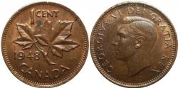 1 CENT -  1 CENT 1948 LARGE DENTICULES -  1948 CANADIAN COINS