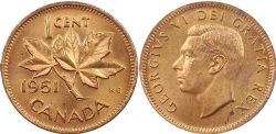 1 CENT -  1 CENT 1951 -  1951 CANADIAN COINS