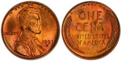 1 CENT -  1 CENT 1953-D (BU) -  PIÈCES DES ÉTATS-UNIS 1953