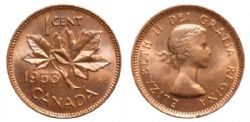 1 CENT -  1 CENT 1953 SANS PLI D'ÉPAULE (MS-65) -  PIÈCES DU CANADA 1953