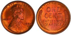 1 CENT -  1 CENT 1954-D (CIRCULÉ) -  PIÈCES DES ÉTATS-UNIS 1954