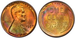 1 CENT -  1 CENT 1957 (BU) -  PIÈCES DES ÉTATS-UNIS 1957