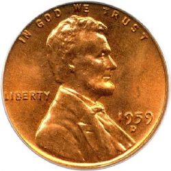 1 CENT -  1 CENT 1959-D -  PIÈCES DES ÉTATS-UNIS 1959