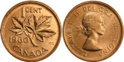 1 CENT -  1 CENT 1960 MATRICE TOURNÉE À 15° -  PIÈCES DU CANADA 1960