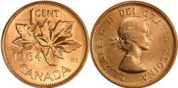 1 CENT -  1 CENT 1964 BRANCHE SUPPLÉMENTAIRE -  PIÈCES DU CANADA 1964