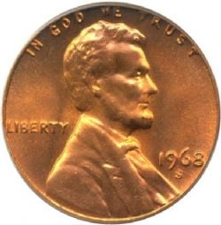 1 CENT -  1 CENT 1968-S (BU) -  1968 UNITED STATES COINS