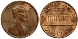 1 CENT -  1 CENT 1969-S -  1969 UNITED STATES COINS