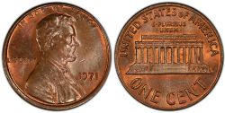 1 CENT -  1 CENT 1971, DOUBLE FRAPPE DE L'AVERS -  PIÈCES DES ÉTATS-UNIS 1971